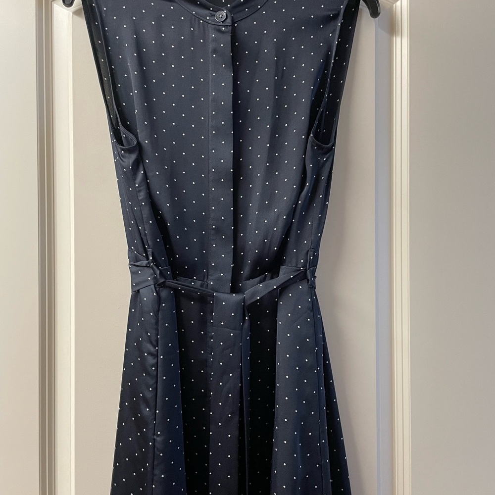 Equipment Feme Long polka dot blue dress, size 10